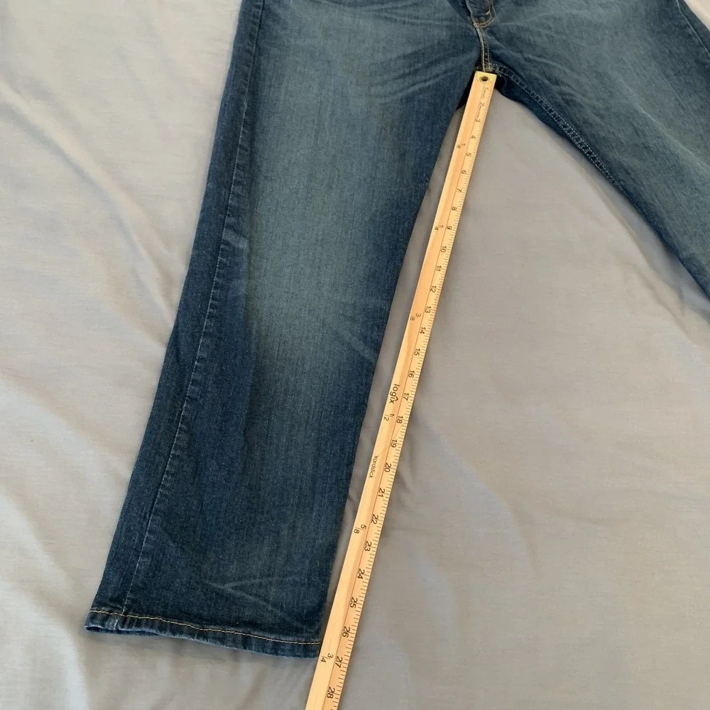 Levis 502 Jeans‎ Mens 40x30 Blue Faded Medium Wash Regular Tapered Stretch Denim